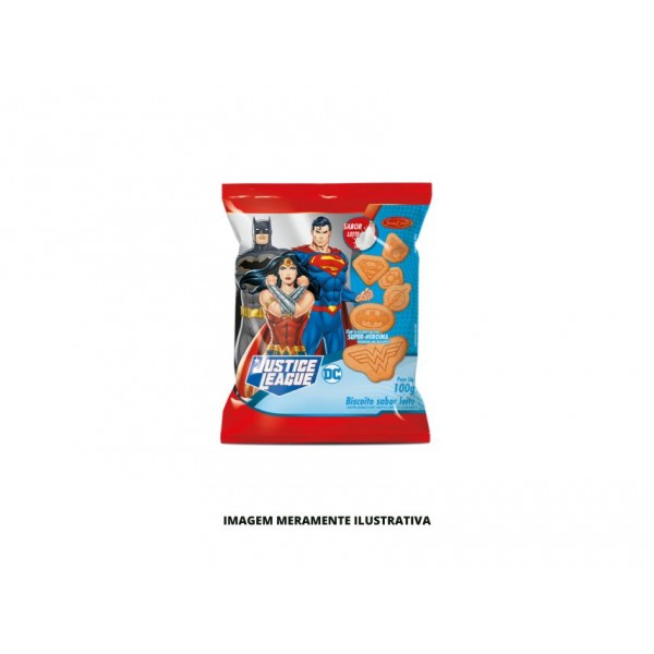BISCOITO SANTA EDWIGES LIGA DA JUSTICA LEITE 1X40X100G